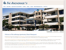 Tablet Screenshot of anchorageapartments.co.nz